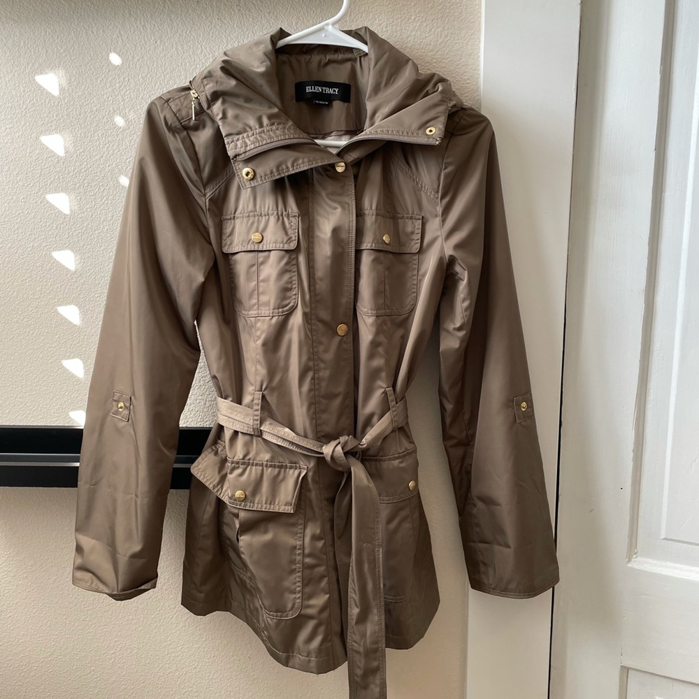 Ellen Tracy water resistant hooded utility trench xs